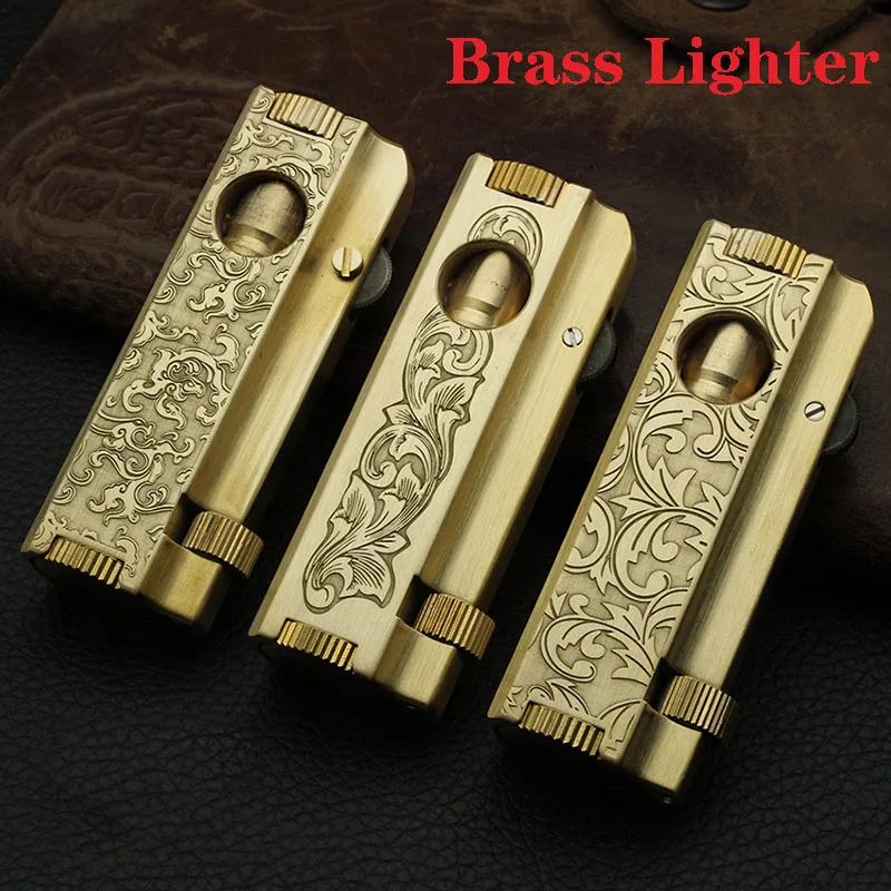 Настоящий главный винтажный ручной работы латунный Тренч керосиновая зажигалка чистая медь бензиновый