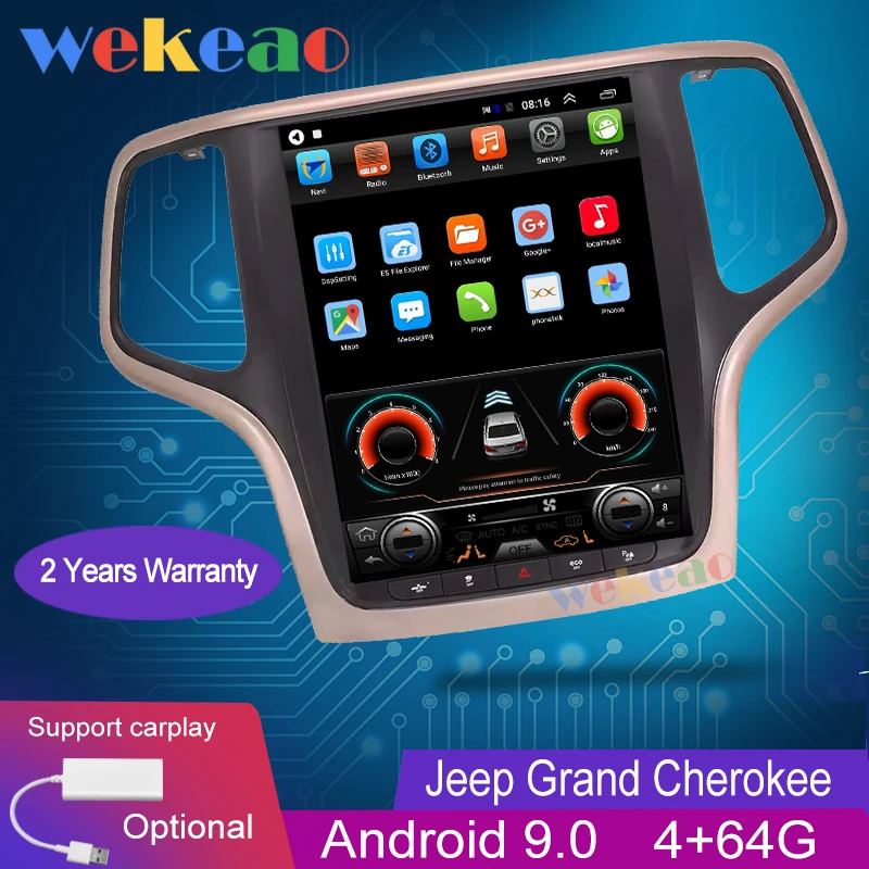 Wekeao 10 4 &quotвертикальный экран Tesla Style 1 Din Android 9 0 Автомагнитола для JEEP Grand Cherokee