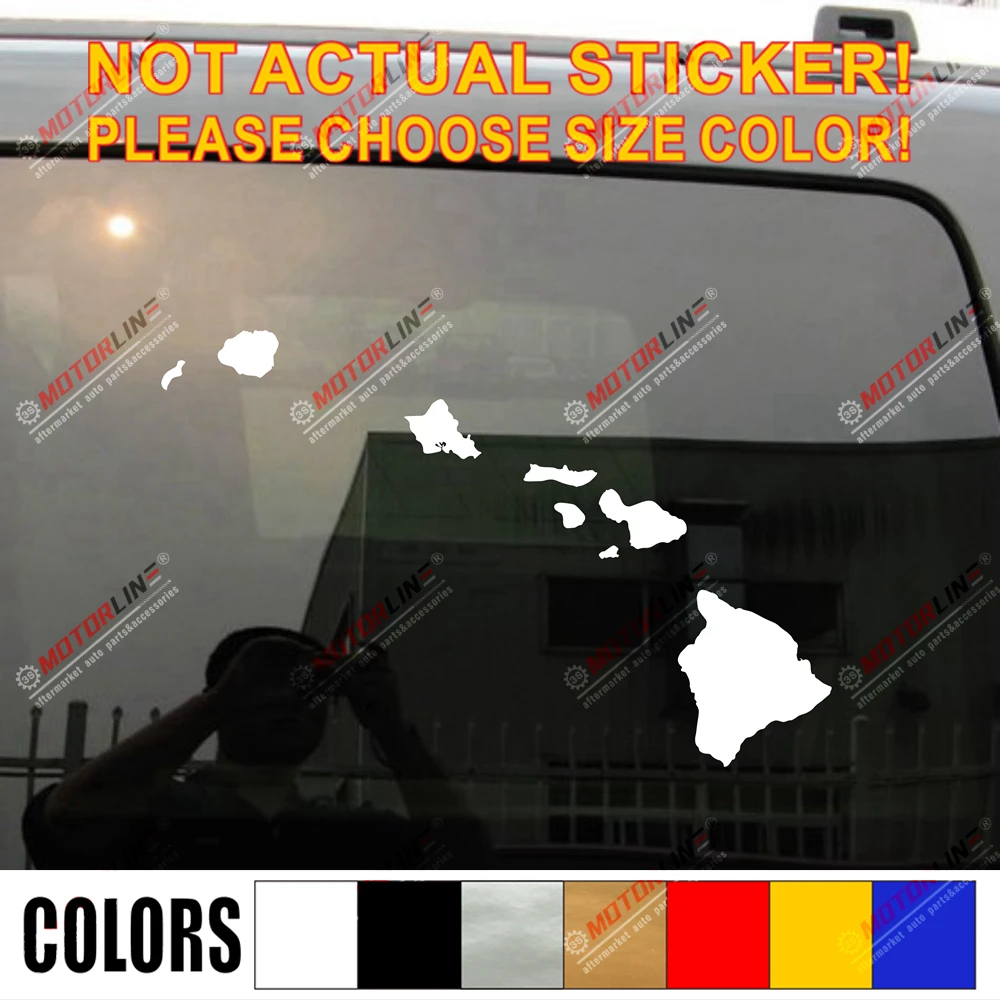 

Гавайская карта Гавайские острова контурная Наклейка автомобиля винил выбор размера цвет без bkgrd