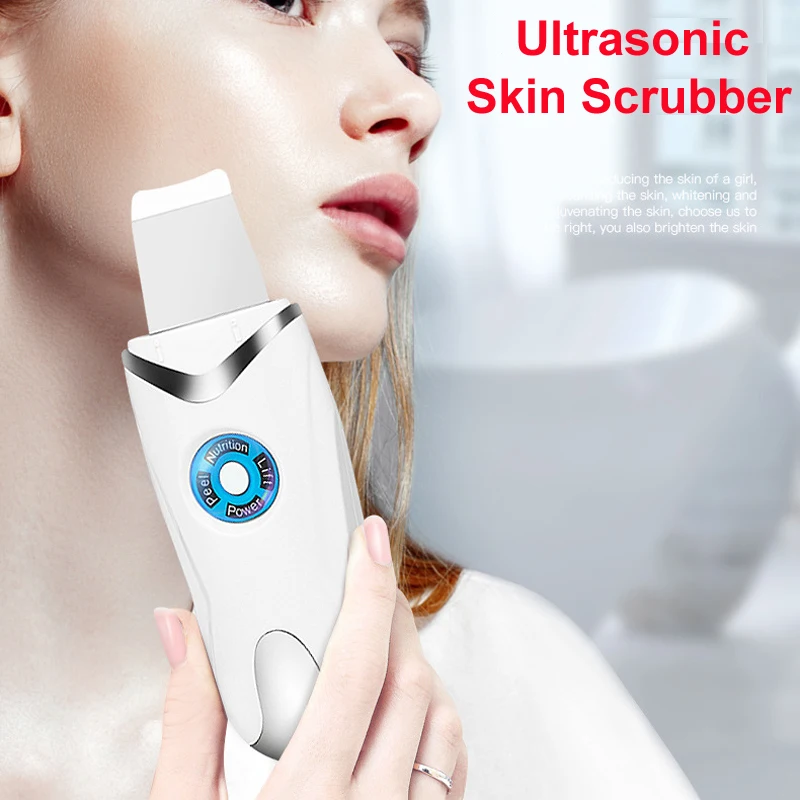 Ультразвуковой скруббер для кожи глубокий аппарат чистки лица массажер EMS