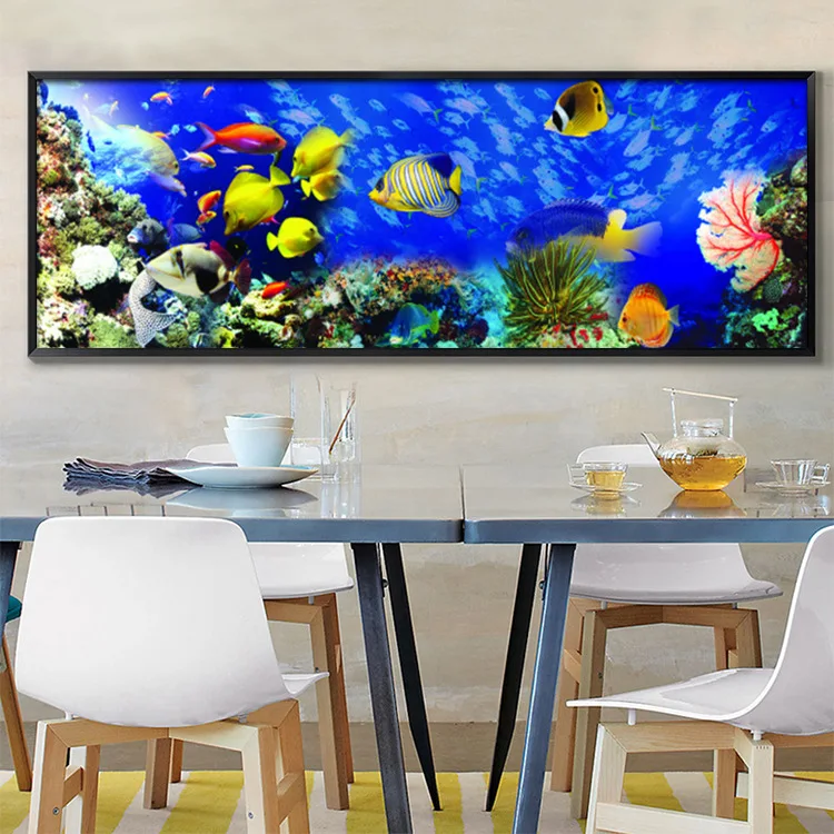 Hot Sale Canvas Painting 5d Diamond Sea Fish Many Kinds Modern BIG Cross Stitch Full Rhinestone Crystal Embroidery Gifts | Дом и сад