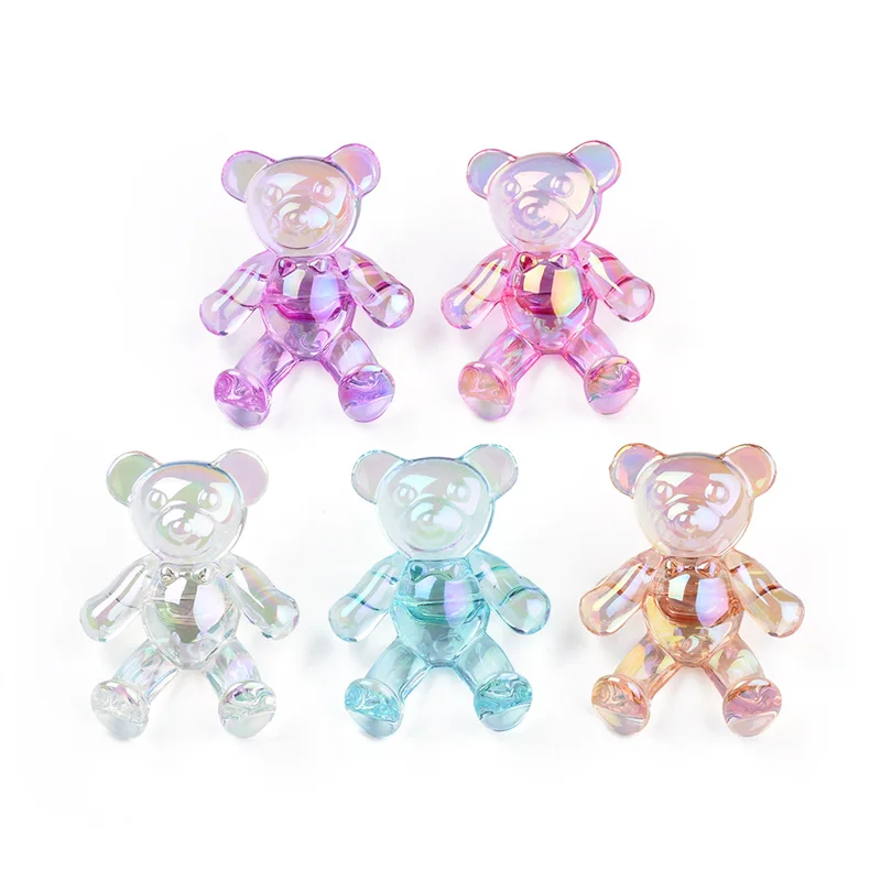

5PCS /lots Cute Bear DIY Beads Korean East Gate Jewelry Semi Transparent Bear DIY Beads Jewelry Accessory Handmade Material