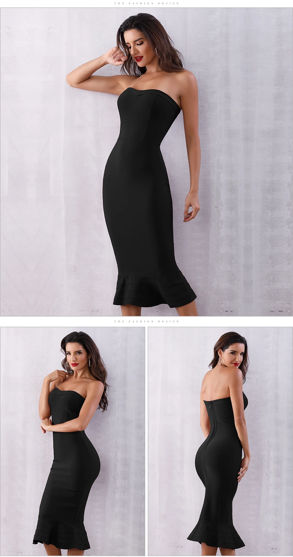 Seamyla знаменитостей Бандажное платье для женщин бодикон Vestidos Лето без бретелек сексуальное вечернее платье Русалка Клубное платье для вечеринки платья