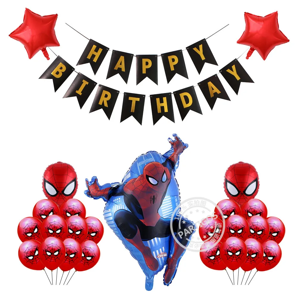 Человек паук фольги воздушный шар супер герой украшение для торта на день