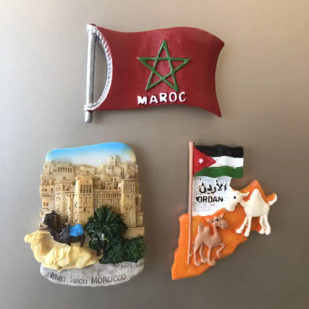 

3d Resin Fridge Magnet Moroccan Flag Tourist Attraction Travel Souvenir Refrigerator Magnets Imanes Para Refrigerador Home Decor