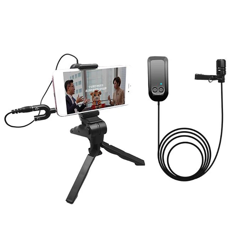 

2.4G UHF Wireless Microphone Headset Lavalier Mic Voice Amplifier with Phone Stand for Live Performance Speech Teaching