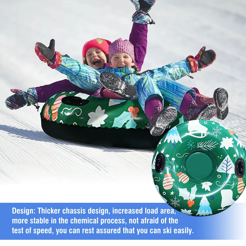 

Christmas Gift Inflatable Ski Ring Winter Toy Thickened Wear Resistant Inflatable Ski Rings High Elastic Outdoor Sport Gifts