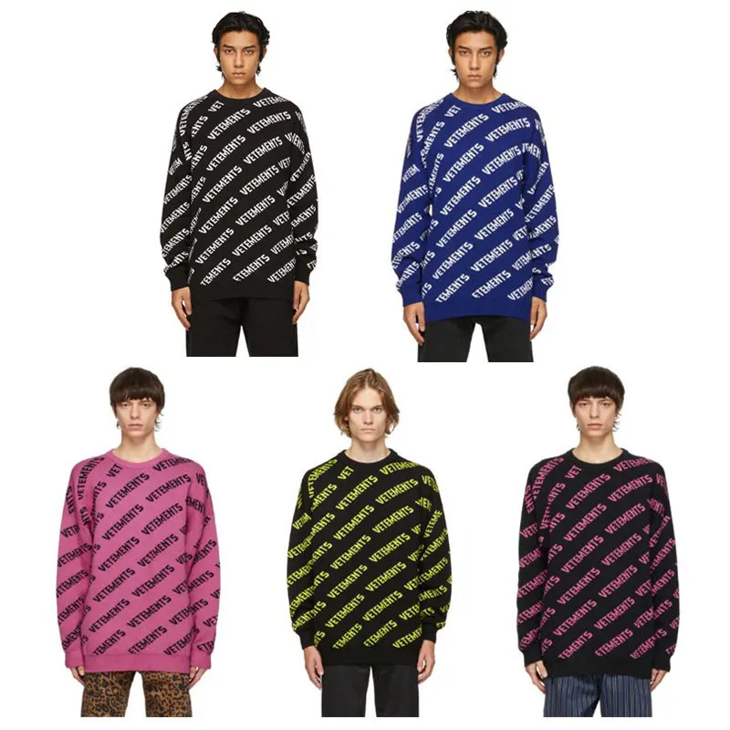 

Fashion High Street Brand Vetements Letter Printing Sweater Men's Sweater Men's Clothes Sweater Oversize Sweater Male