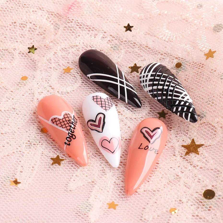 Валентина любовное письмо наклейки для ногтей Paris Heart Kiss Water Slider Nail Art Decoracion