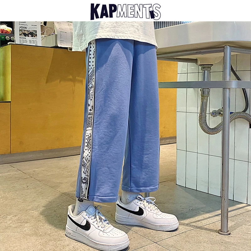 

KAPMENTS Men Patchwork Printed Streetwear Cargo Pants 2022 Spring Mens Japanese Harajuku Harem Sweatpants Male Fashions Joggers