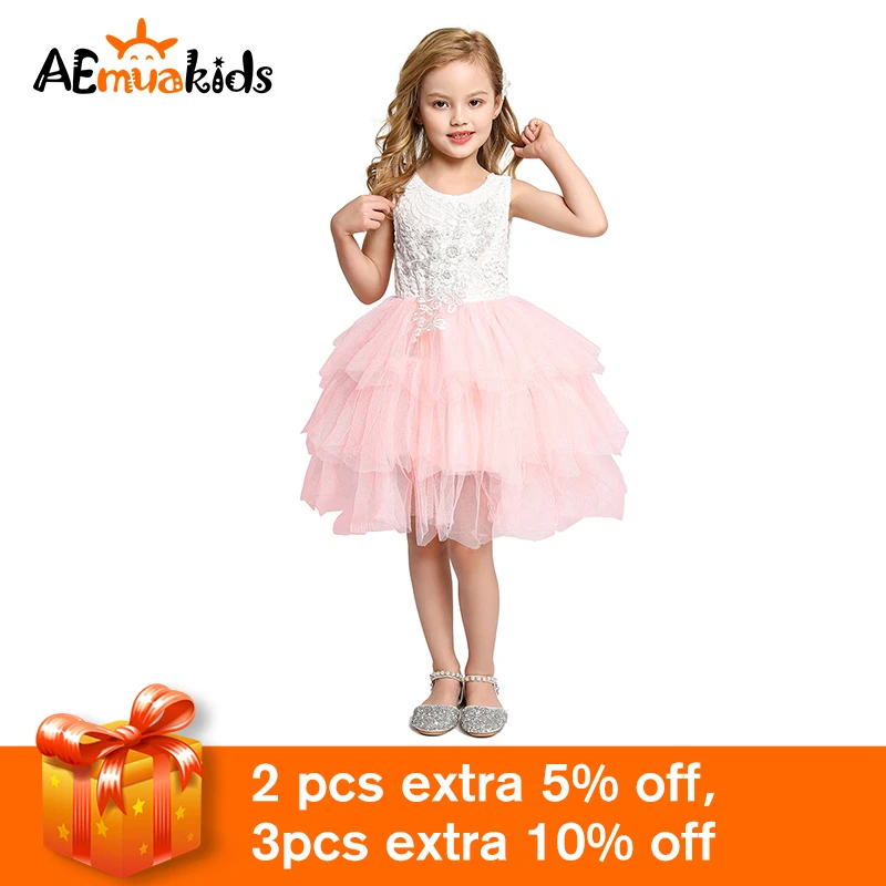 

Toddler Kids Children Dress Baby Girl Clothes Spring Summer Autumn Pink Party Wedding Princess Dresses for Girls 2-8 Years