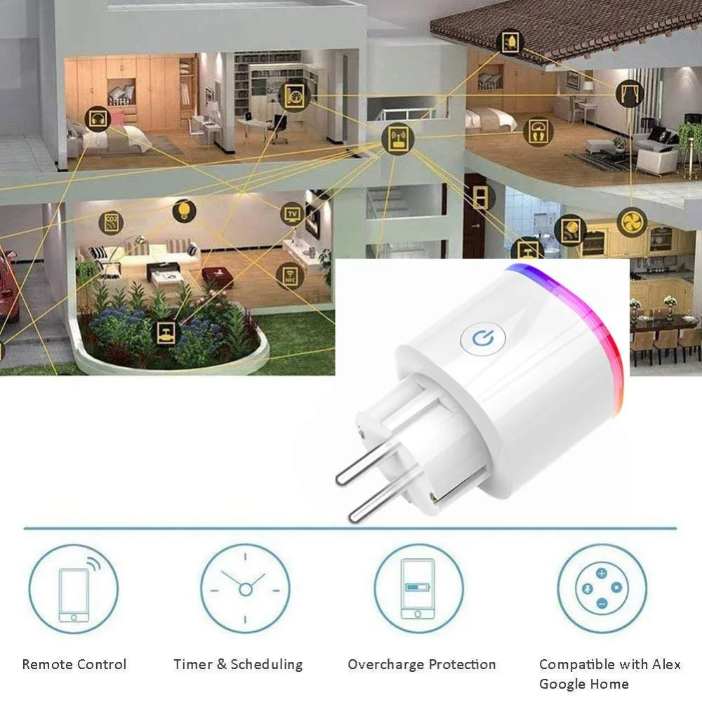 ЕС wifi умная розетка с беспроводной розеткой функцией мониторинга энергии