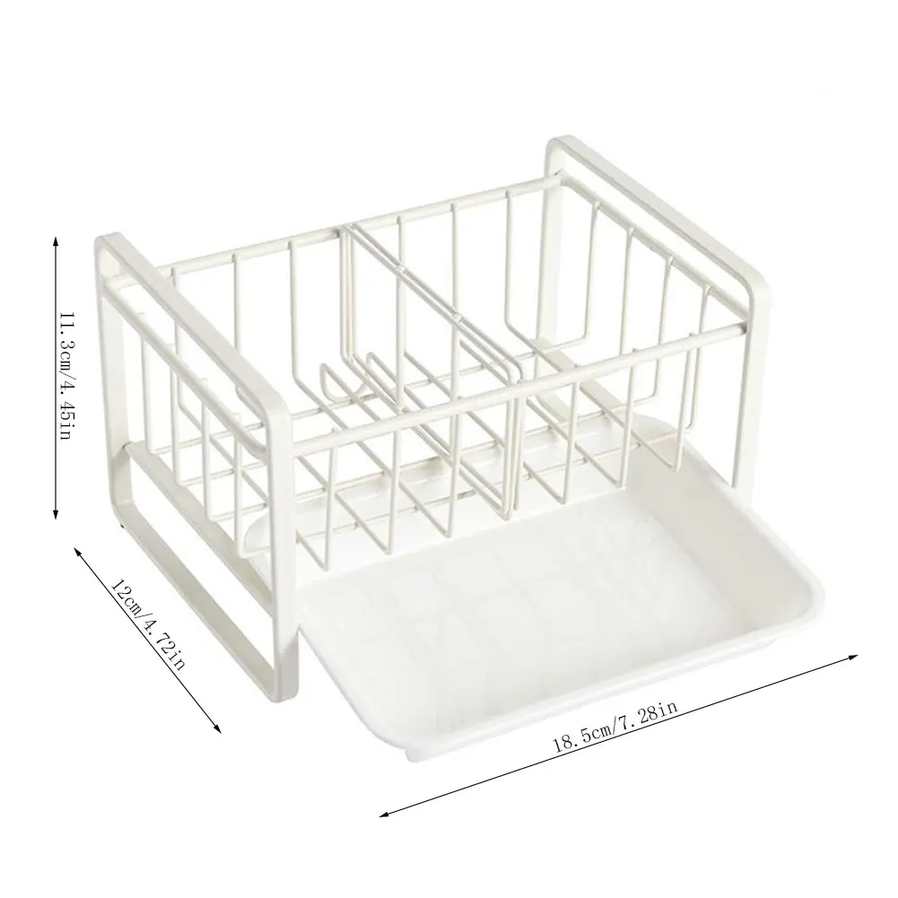 

Sponge Holder Soap Drain Storage Rack Kitchen Sink Organizer Rag Dishcloth Brush Holder Metal Shelf Bathroom Organizer White