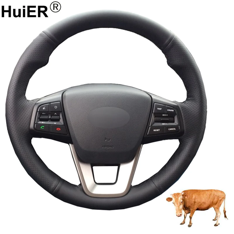 Ручное шитье кожа бычьей кожи для Hyundai ix25 2014-2017 2018 ix35 Creta 2016-2018 Elantra 2017 | Автомобили и