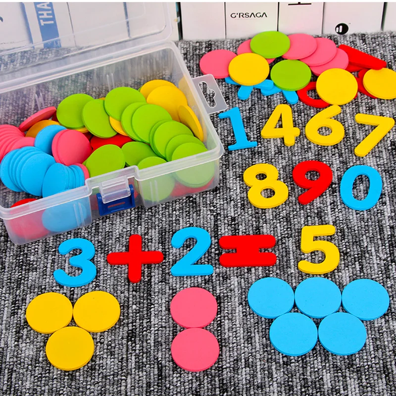 

JaheerToy Math Toys for Children Count Circular Montessori Early Education Wood Mathematics Toy for Kids Boy Girl Colour