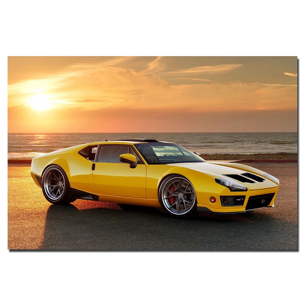 De Tomaso Pantera плакат с суперкаром Настенная картина автомобилем Картина на холсте