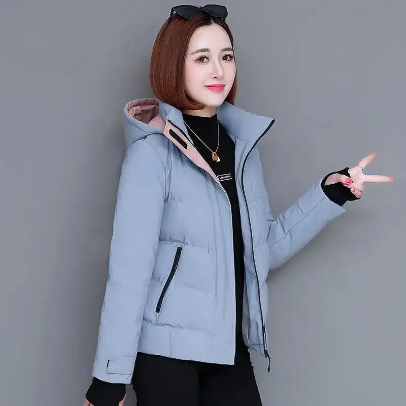 Hooded Down Cotton Jacket Autumn Winter 2021 New Women Short Padded Jackets Plus Thick Zipper Overcoat Parka Outwear Female Coat | Женская