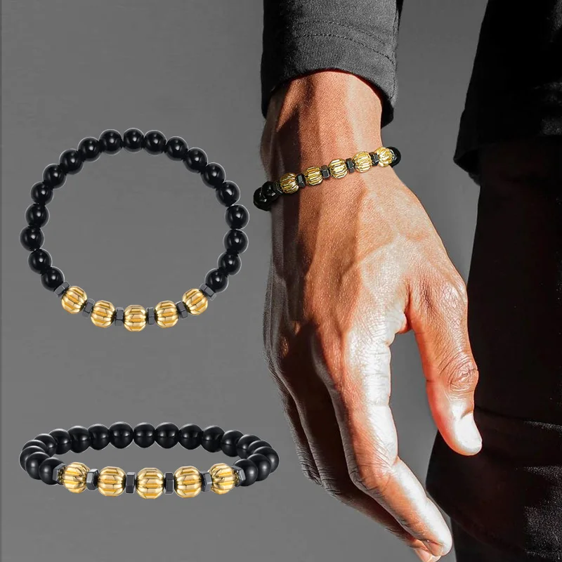 

Hematite Bracelet Man, Mens Carnelian Beaded Bracelet,Protection Bracelet, Balance Bracelet, Meditation Bracelet