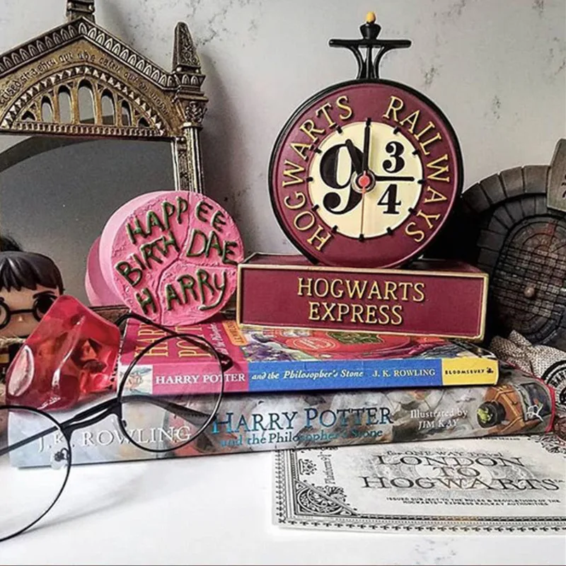 Reloj Retro de resina para el hogar, accesorio de hora con plataforma de 9 y tres cuartos, de estilo n&oacute;rdico para dormitorio, estudio, decorativo y creativo, para escritorio-0
