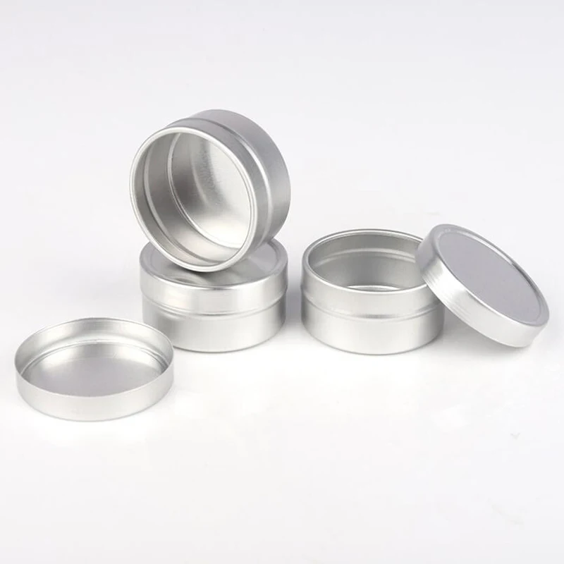 10g Silver Screw Thread Aluminum Ointment Jar Cosmetic Makeup Lipstick Lip Balm Concealer Refillable Metal Tin Pot 50PCS