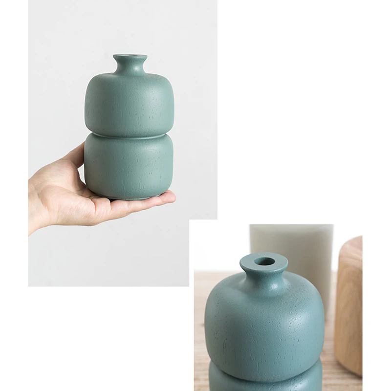 Скандинавская деревянная ваза Morandi цветные растения маленькие цветы подставка