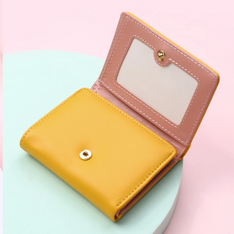 Women Cute Small Dinosaur Wallet Buckle Folding Girl Wallet Brand Designed Pu Leather Coin Purse Female Card Holder