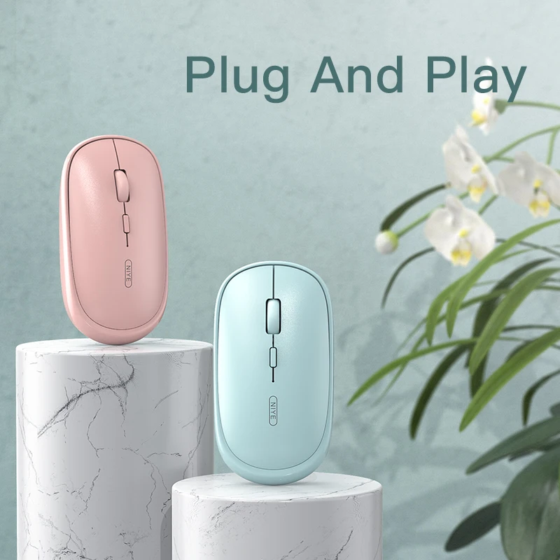 Беспроводная игровая мышь Pink Mouse бесшумная 2 4 ГГц перезаряжаемая для