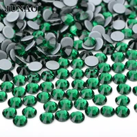junao ss6 10 12 16 20 30 emerald hotfix glass rhinestone applique flat back crystal diamond iron on transfer strass for clothes