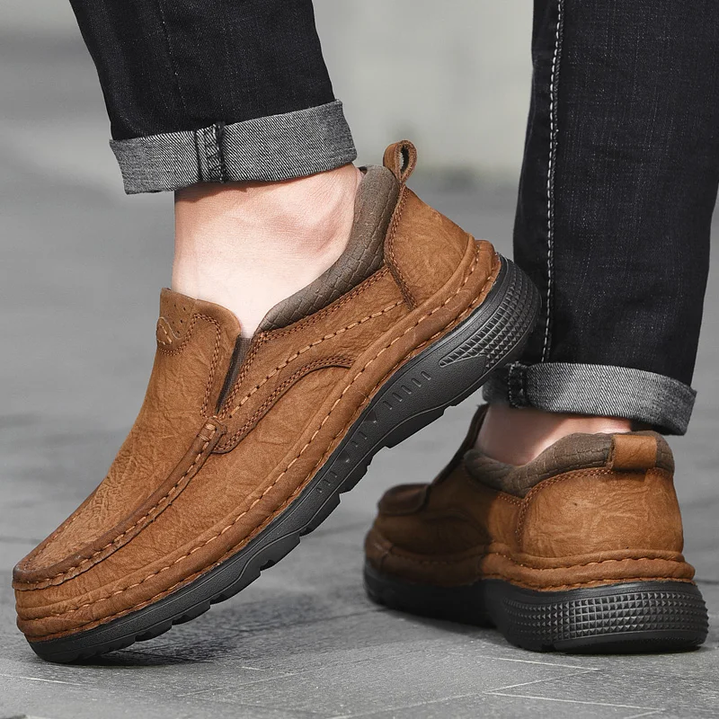 loafers for men genuine leather shoes homme moccasins luxury brand Loafers Soft Comfortable Driving Shoes | Обувь
