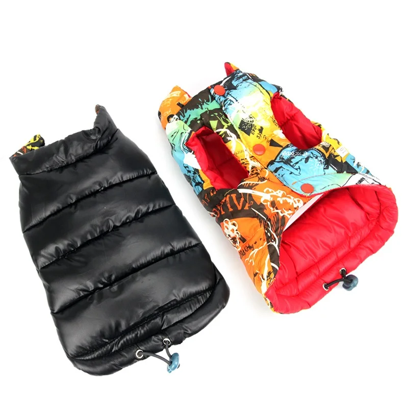 Зимняя одежда для собак Двусторонняя куртки маленьких камуфляжные утепленные