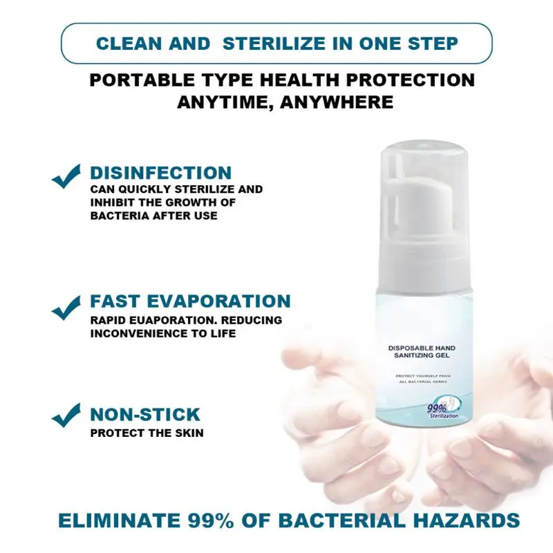 

1Pc Refreshing Hand Gel Antibacterial Disposable Hand Sanitizer 100ml Gel Hand Sanitizer