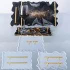 УФ-отверждаемая эпоксидная смола поднос, металлическая ручка, блюдо, поднос для винного бокала, силиконовая форма для самостоятельного изготовления хрустальной смолы, искусство инструмент для изготовления изделий