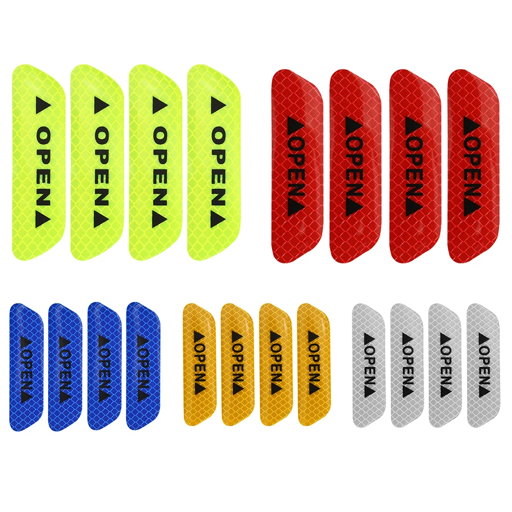 4pcs Car OPEN Reflective Tapes Sticker Auto Door Warning Mark Notice CRV Reflector Strip Reflectant Luminous Reflex Safet New | Автомобили