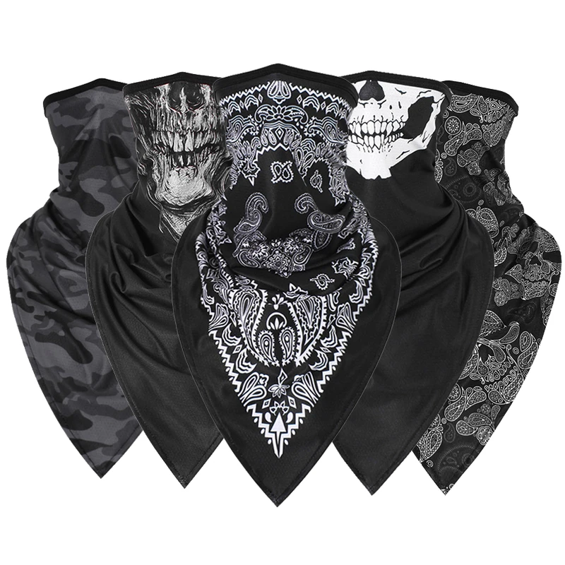 Горячая продажа дышащий ледяной шелк Балаклава череп половинный шарф шеи