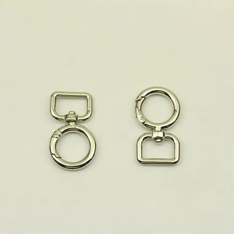 20pcs 16mm Openable O Rings Metal Hook Buckles for Bag Strap Snap Clip Trigger Spring Ring Dog Collar Keychain DIY Accessories