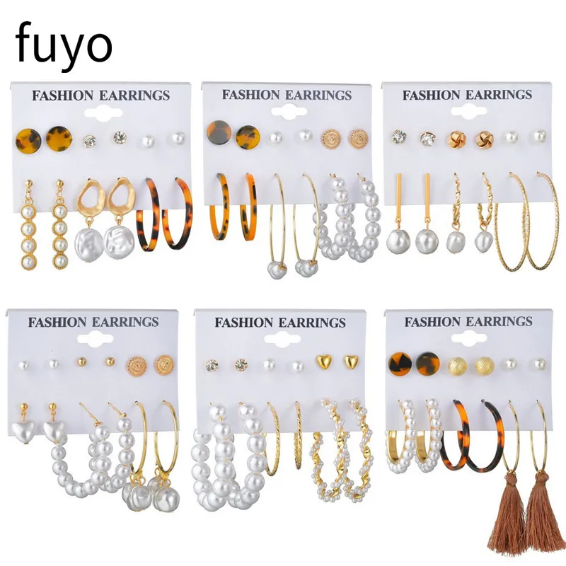 Женские акриловые серьги-гвоздики fuyo серьги в богемном стиле с крупными