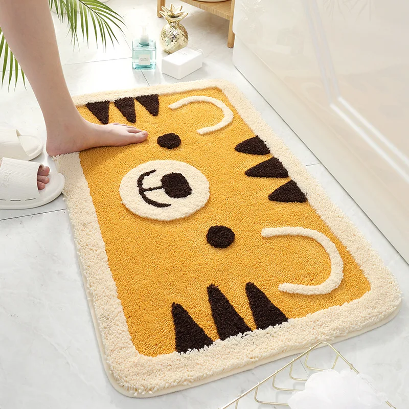 

Симпатичный коврик для ванной с тигром, Домашний Декоративный Напольный коврик, Нескользящий Впитывающий дверной коврик для ванной, очень ...