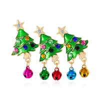 cindy xiang new enamel christmas trees brooch pins vintage colorful bells tassel pendant brooches jewelry friends gifts new year
