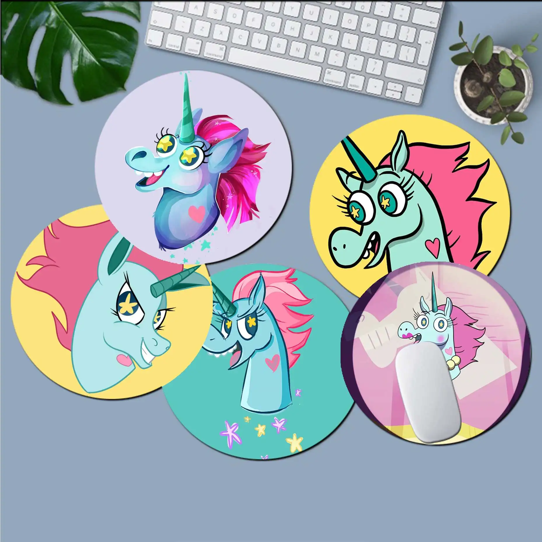 

Disney Poney head unicorn Star vs. the Forces of Evil Computer round desk pads Mousepad Anti-Slip Laptop Mice Pad Mat Mousepad