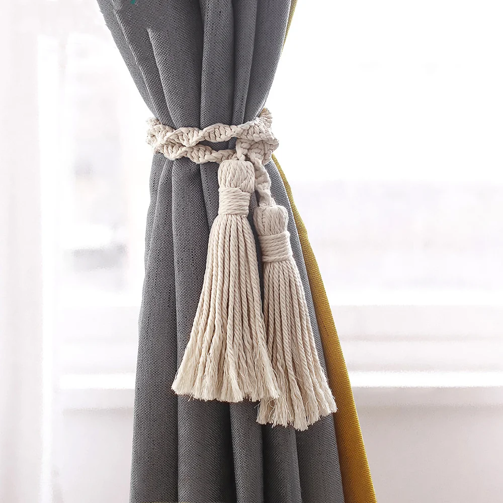 

Nordic Baby Curtain Tieback Hand-woven Cotton Straps Hanging Boho Decor Living Room Decoration Accessories Bedroom