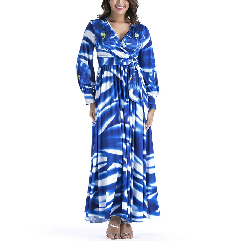 Высококачественное длинное плиссированное платье с цветочным принтом Vestidos