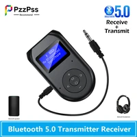 pzzpss bluetooth 5 0 audio receiver transmitter edr aux 3 5mm 3 5 jack usb music stereo wireless adapters dongle for car tv pc