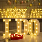 Световой 26 Английский алфавит Письмо Led светильник творческий 3D Батарея ночника 16 см Романтическая Свадебная вечеринка номер БУКВЕННОЕ украшение