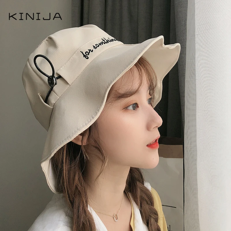 Летняя женская кепка в виде листа лотоса с боковым ведром Harajuku Рыбацкая Кепка