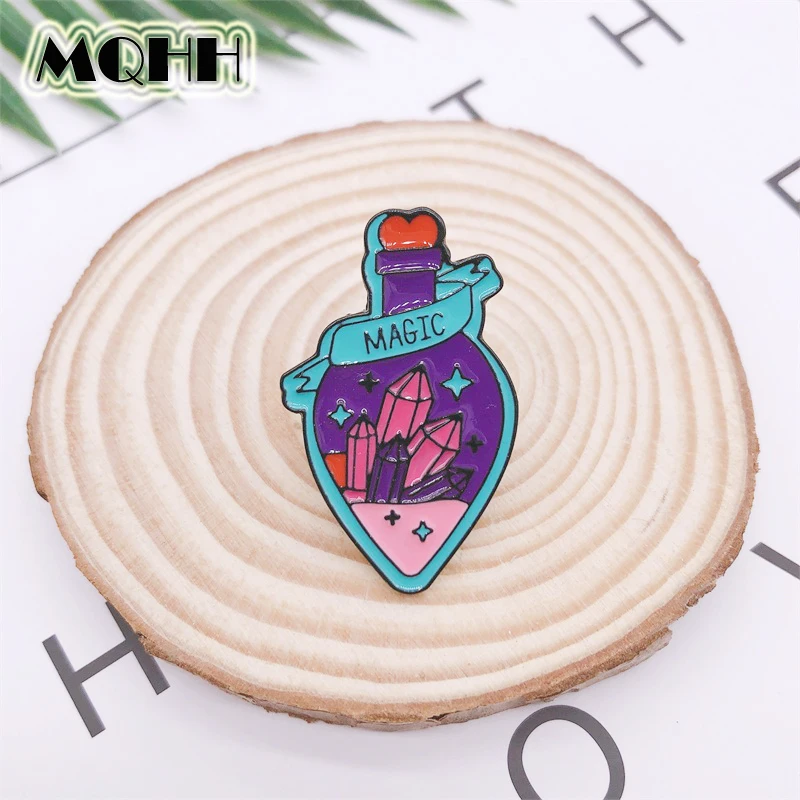 Креативная Волшебная бутылка в форме сердца карандаш звезда эмаль брошь значок