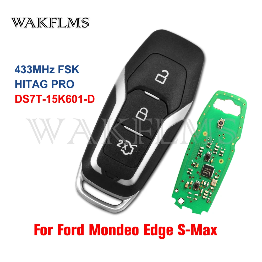 3 кнопки смарт карты дистанционного ключа автомобиля 433 МГц для Ford Mondeo Edge S Max Galaxy