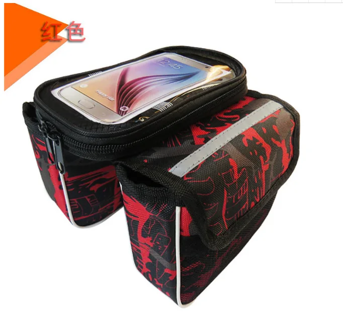 

Bicycle Touch Screen Mobile Phone Tube Bag Plus Waterproof Cover Bag Front Beam Bag Cycling Equipment Accessories