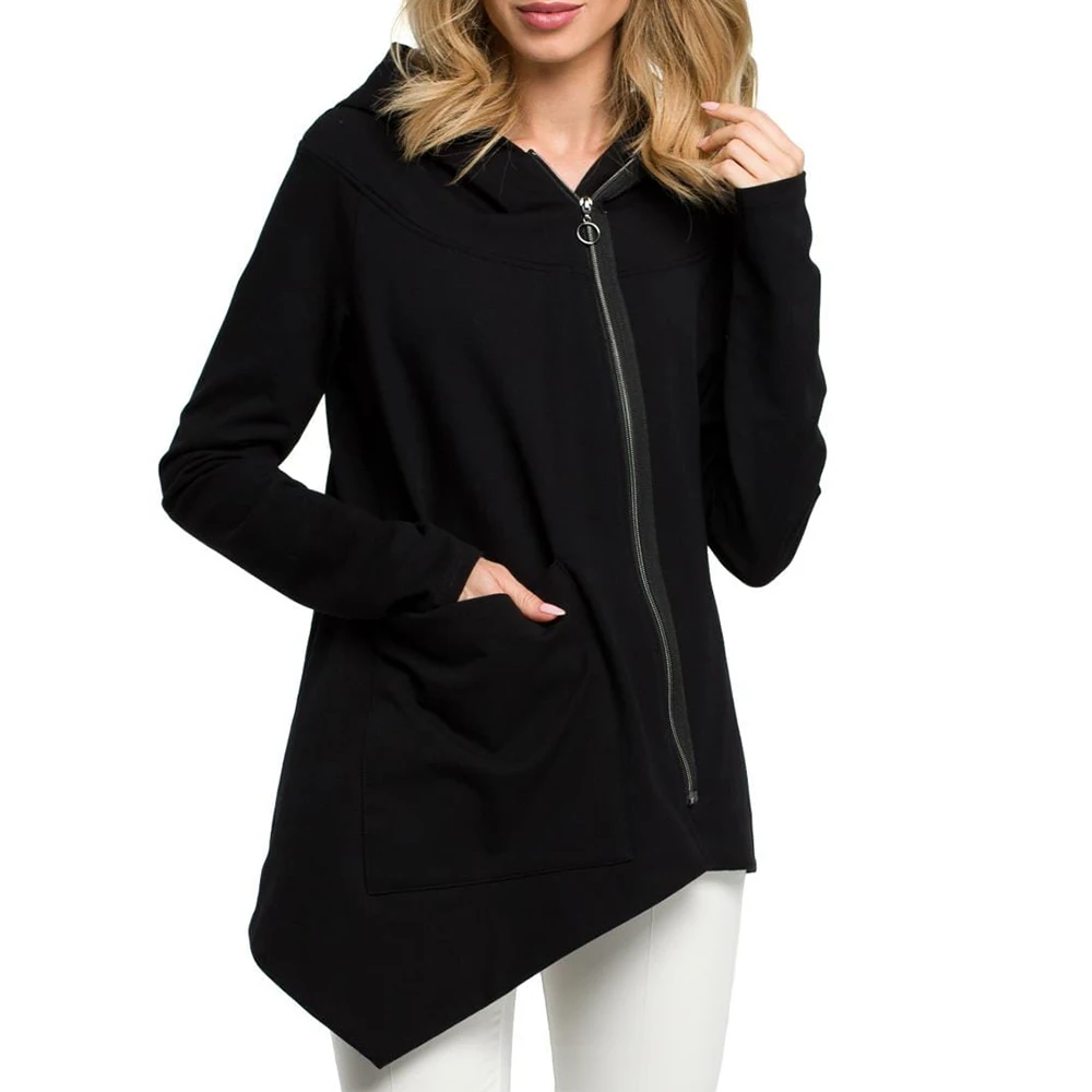 Женская модная куртка с капюшоном больших размеров 2019 новое пальто однотонная