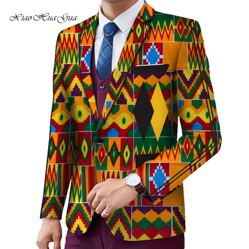Африканская одежда для мужчин хлопковая куртка с Африканским восковым принтом