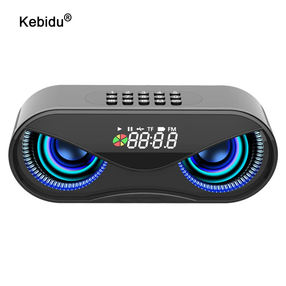 Bluetooth динамик M6 со светодиодный Ной подсветкой беспроводной FM радио будильник